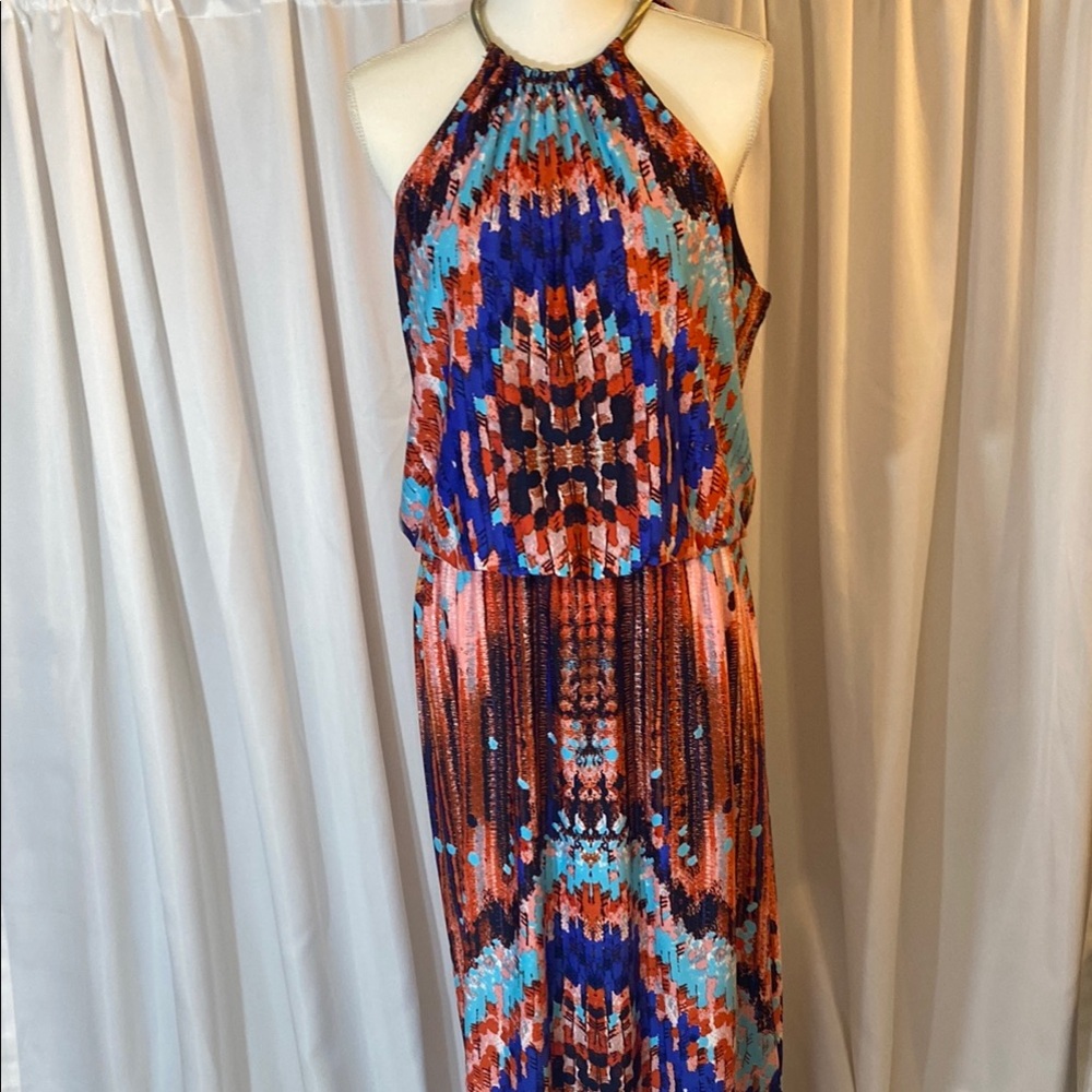 Versona Multicolor Halter Maxi Dress